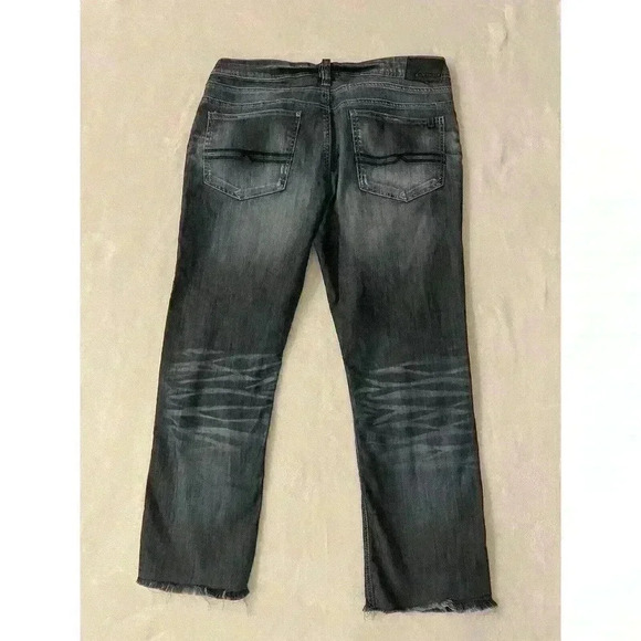 Buffalo David Bitton Mens Designer Jeans 36x28 Super Slim Button Fly Distressed - Picture 3 of 6